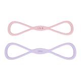 LUCKDANO Figure 8 Übungsbänder, Elastische Stretch-Yoga-Bänder für Brusterweiterung und Gesäßmuskeltraining, mit Rutschfesten Griffen, für Heimtraining (Rosa 15 Pfund + Lila 25 Pfund (2 Stück))