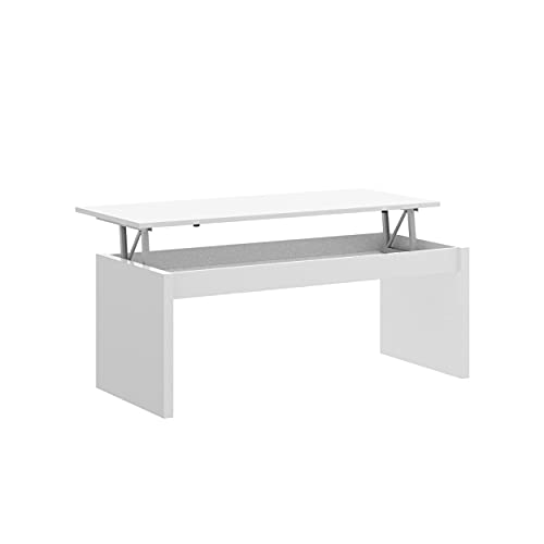 LIQUIDATODO ®   Mesa de centro elevable moderna y barata en blanco brillo