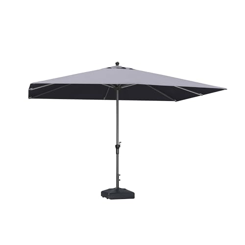 Image of PURPLE LEAF Outdoor Market Umbrella 11.5' x 8' Rectangle Gray 8 Metal Ribs