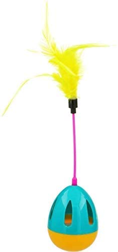 PSK-PET-MART-Interactive-Cute-Funny-Teaser-Wobble-Rolly-Polly-Tumbler-Training-Ball-with-Color-Feather-and-Treat-Dispenser-Toy-for-Pet-Cats-Kittens-Color-May-Vary-Pack-of-1