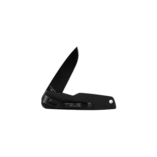 TRUE Ball Bearing Flipper Knife Sharp and Reliable Flipper Pocket Knife with 3" Drop Point Blade, Black, One Size