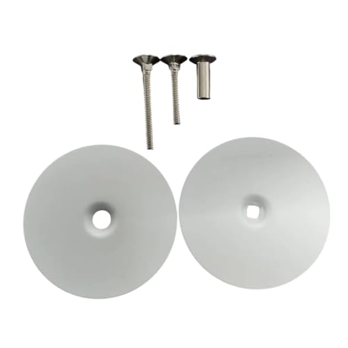 Fenteer ドア穴カバープレート、丸型ドア穴フィラー交換、ネジ付きスチールノブカバープレート、引き出し修理ツール, 白