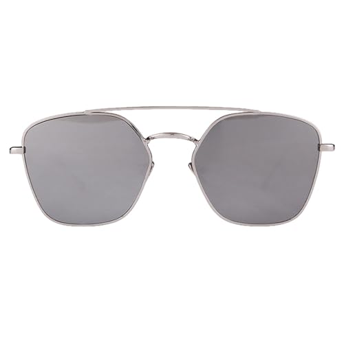 Lunettes de soleil carrées rétro monture fine femme verres miroir