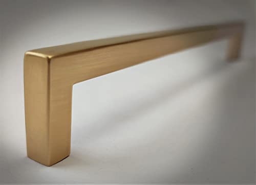 French Furniture Fittings Matt Brushed Brass Finish Kitchen Cabinet Pull Handles, Set of 6 - Image 2