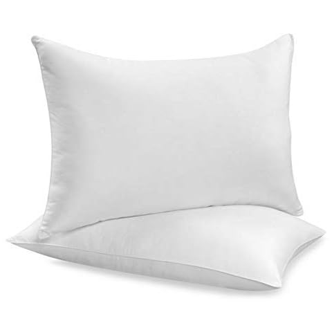 NIGHTSLEEP Pack of 2 Pillows, Luxury PLAIN Bounce Back Hollow Fibre Filling Pillow Cover
