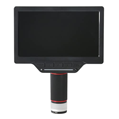 Microscope 16MP 1080P Digital Industry Microscope Camera, 208X Zoom 7 Inch Magnifier Metal Stand(C)