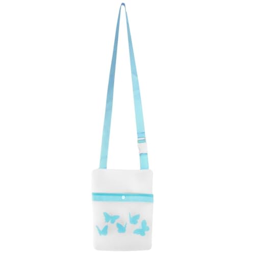 LND Gifts Large Peg Bag with Shoulder Strap 27.5cm x 21cm - LND Gifts Clothes Peg Bag Laundry Accessories, Clothes Peg Holder, Butterfly Print, Assorted Colours Pink or Blue