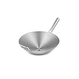 □ Construcción duradera: Wok se elabora desde el acero inoxidable vestido de 5 capas de trabajo pesado y cuenta con una base cepillada para ocultar el desgaste de la durabilidad de larga duración.