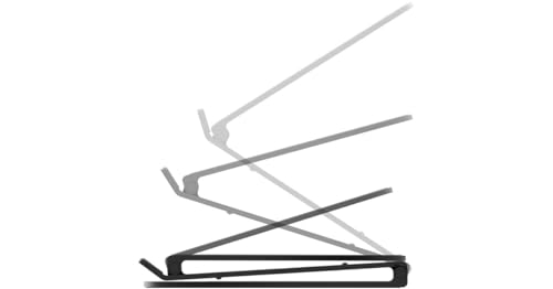 Image of Twelve South Curve Flex | Ergonomic Height & Angle Adjustable Aluminum Laptop /MacBook Stand /Riser, fits 10 inch-17 inch, Folds Flat for Portability -Travel Pouch Included, Matte Black