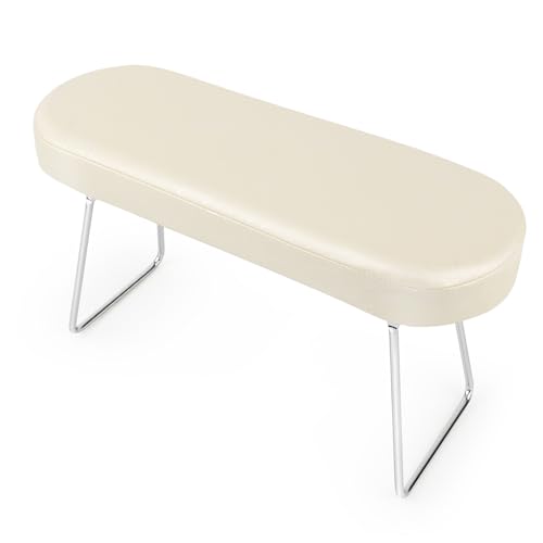 Almohada para Reposamanos de Uñas, RISVOWO Apoya Manos para Manicura Impermeable, Reposamanos para Esteticista antideslizante, Soporte de Mano Cojín Plegable para Mesa Reposamanos(Blanco)