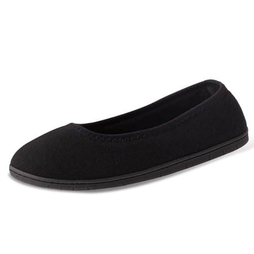 House Shoes for Women Comfy Memory Foam Loafer Slippers for Ladies Non-slip Sole for Comfort Ballet Flat with Closed Back Indoor and Outdoor for All Season Wear Black LightGrey Beige US6-US11