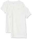 Amazon Essentials Women's Slim-Fit Cap-Sleeve Scoop Neck T-Shirt, Pack of 2, White, S
