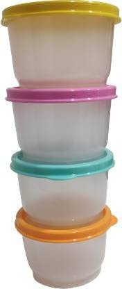 Materiale: plastica Tupperware - Contenitore multiuso in plastica da 120 ml (confezione da 4, multicolore)