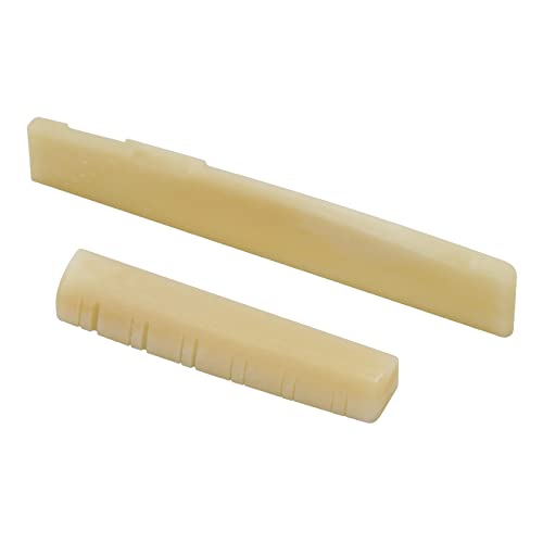 Miwayer 12 String Acoustic Bridge Guitar Unbleached Bone Saddle And Nut Made Of Real Natural Bone (12 String Acoustic Bridges 1 Pair) #TOP5