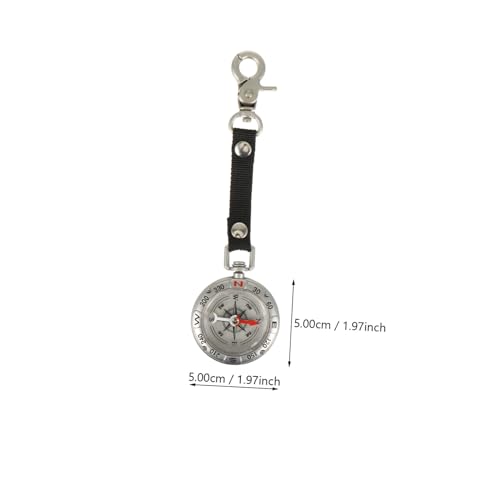 Brújula de aleación de zinc Luxshiny con diseño de gancho portátil miniatura 2
