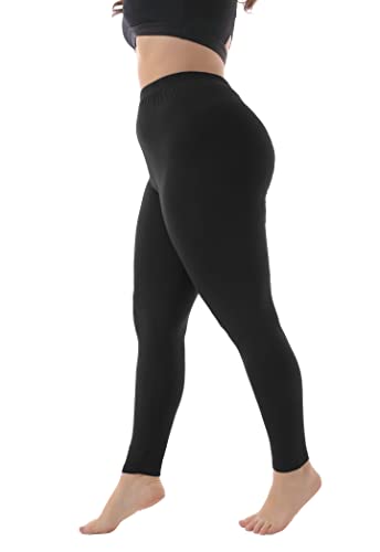 ZERDOCEAN Women's Plus Size Stretchy Soft Lightweight Full Length Leggings4
