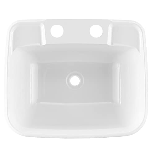 Recpro Rectangle Rv Bathroom Sink | White | Single Bowl Lavatory Sink | Camper Sink | Plastic #TOP2