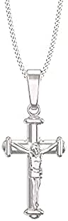 Aeon Crucifix Cross Necklace - 925 Sterling Silver, Modern