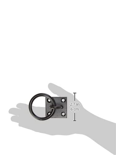 Miniatura 4 de Faithfull Anillo De 8 Mm Con Placa: Soporte Para Cuerda De Acero Japonés Negro Con Base Pretaladrada 50 X 50 Mm Para Remolques, Bicicletas, Hamacas Y Tendederos.