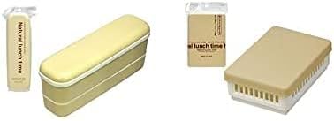Yamada Chemistry [2 Lunch Boxes Set] Slim 2 Staged Lunch Box & Sandwich Case Beige