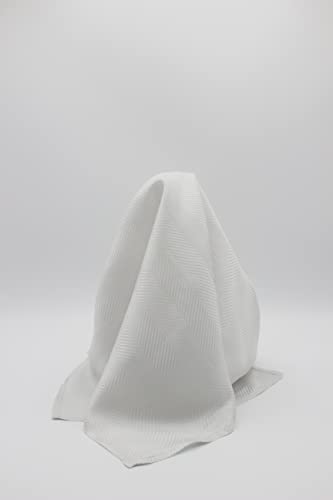 Royal Silk Fine Light Grey Herringbone Silk Handkerchief Smooth Mulberry Silk - 100% Silk – Large 16” Square #TOP4