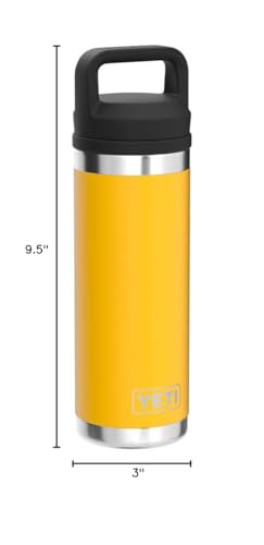 Image of YETI Rambler 18 oz Bottle, Leakproof, Vacuum Insulated, Stainless Steel with Chug Cap, Alpine Yellow