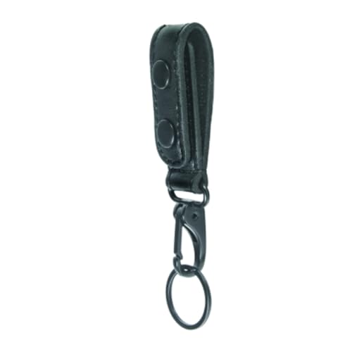 Image of Hero's Pride AirTek Standard Belt Key Holder, Leather Duty Belt Key Keeper, Utility Clip for Law Enforcement, Patrol Belt Key Ring, Easy Install on Duty Gear, Secure Snap Closure, Black
