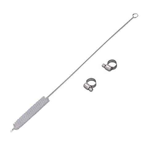 Automatischer Abfüllsiphon mit Bürste, 13 Zoll Federbelasteter Flaschenfüller aus Edelstahl, Federbelasteter Bierflaschenfüller, Weinflaschen Füllstab mit Bürste Schlauchklemme