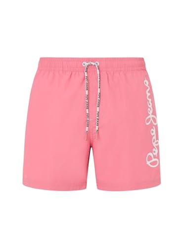 Image of Pepe Jeans Men's Logo Swimshort Swim Trunks, Pink (Rose Pink), M