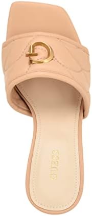 GUESS Women's YANA Heeled Sandal, Sand 110, 9.5 | Image 4