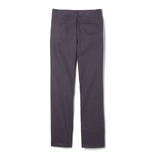 French Toast Boys' Relaxed Fit Twill Pant with Adjustable Waist in Standard Slim and Husky, Gray, 12 Husky — view 2