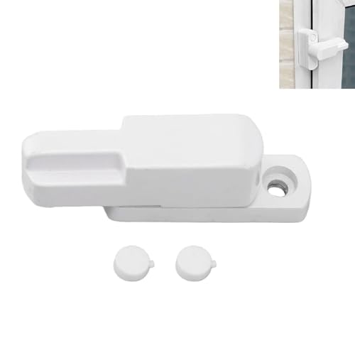 Fenstersicherung Schwenkriegel Aluminiumlegierung T Form Fensterschloss Fenster Jammer Sicherheit Schlösser Fensterriegel für Einflügelige Fenster Fenstertüren(Weiß)