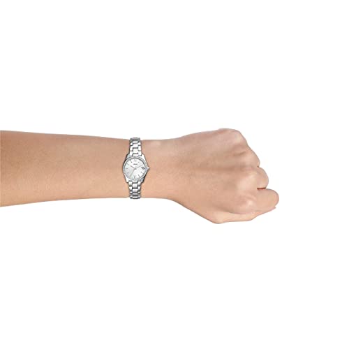 Fossil Women's Scarlette Mini Quartz Stainless Steel Three-Hand Watch, Color: Silver Glitz (Model: Es4317) #TOP2
