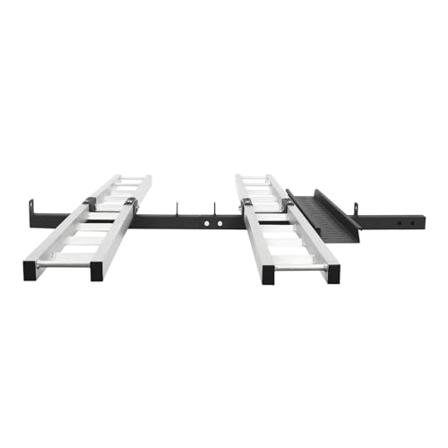 Motorcycle Hitch Carrier, 600 Lbs Steel and Aluminum Alloy Dirt Bike Hitch Carrier Tie-Down Straps, Crank Arm Brackets for Most Dirt Bikes and Motorcycles with A Maximum Tire Width of 4\" - Thumbnail 4