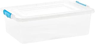 VTL® 1X32L PLASTIC STORAGE BOXES LITRE BOXES CLIP ON LIDS TRANSPARENT BOXES CLEAR LID (PACK OF 1)