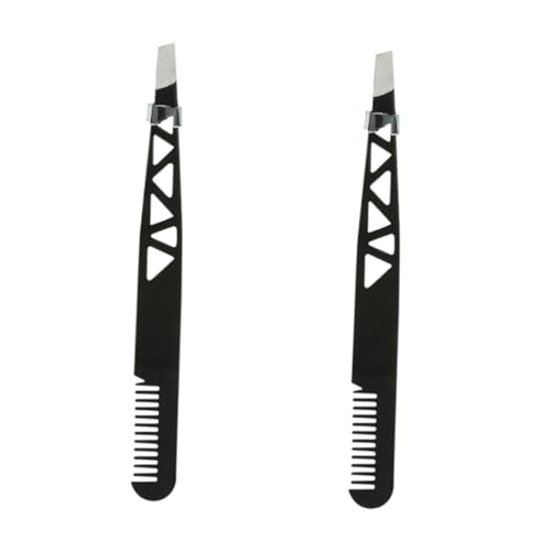 BESTYASH 2pcs Dual-use Eyebrow Tweezer Kit for Women Safe Easy to Use Stainless Steel Makeup Tool