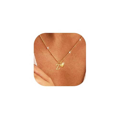 Rajputana Necklace with Initial Name Heart Personalised Necklace Women Gold Gift for Women Birthday, Medium, Silver, Zircon Gemstone