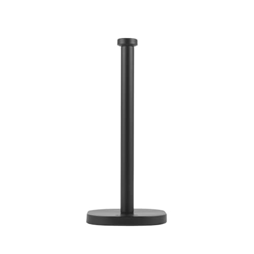 Salter Kuro Kitchen Roll Holder, Freestanding Carbon Steel Stand, Black