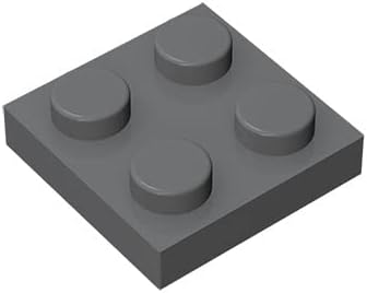 Classic Building Plate 2x2 100 PCS, Compatible with Major Brand Parts and Pieces 3022, Colour:Dark Grey