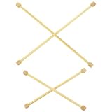 HOMSFOU 4 Stück Horizontale Bambus Wandteppichstangen mit Perlenenden Gobelin Aufhängestäbe für Selbstgemacht Gewebte Wanddekoration und Banner