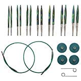 Knit Picks Options 2-3/4' Short Tip Interchangeable Wood Knitting Needle Set (Caspian)