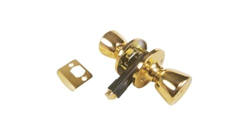 United States HDW D-600B Bright Brass Mobile Home Interior Door Privacy Lock