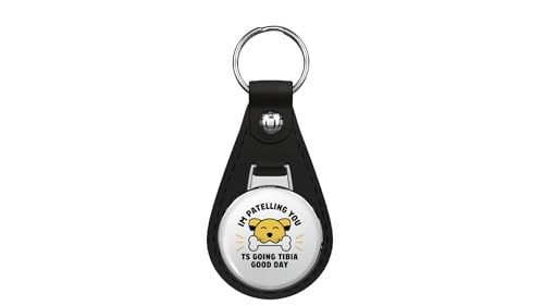 1080 Graphics Leather Keychain with Steel Ring