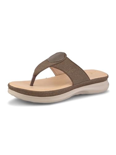 Image of XE Looks Women's Embellished Toe-Post Slippers | Comfortable Flat Casual Trendy Slippers for Women & Girls
