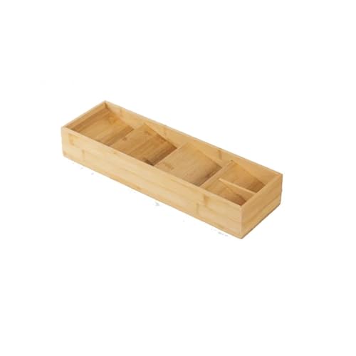 AMEEDA Cubertero Cajon Caja de bambú for cubiertos, caja retráctil for vajilla, organizador, utensilio cocina, cajón y palillos(Style 1)