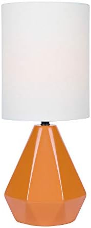 Lite Source Mini Table LAMP, Orange Ceramic/White Linen Shade, E27 A 60W LS-23204ORN