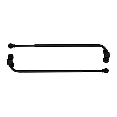 Versailles Home Fashions 1/2in Swing Arm with Ball Finial (Pair) Curtain Rod, 24-38in, Black Cover