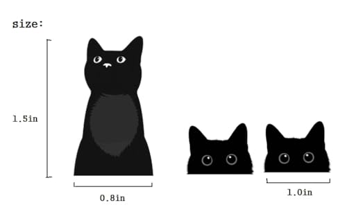 MAKTEM 4 PCS Cute Kitty Cat Mirror Decals for Car, Rearview Mirror Peeking Vinyl Sticker, Car Acceesories, Car Decals for Women Girls, Small Sticker for Laptop Hard case Waterbottle (CAT)