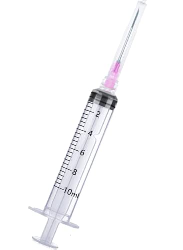100Pack 10Ml Plastic Syringe With 18Ga Disposable Measuring Tool, Individually Wrapped #TOP20