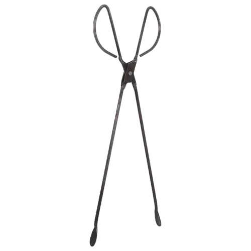 Ipetboom Pinze per Stufa Legna Pinze in Acciaio Testa Piatta di Bricchette di Carbone e Legna da Ardere e Campeggio Strumento Essenziale per Gestione dei Rifiuti